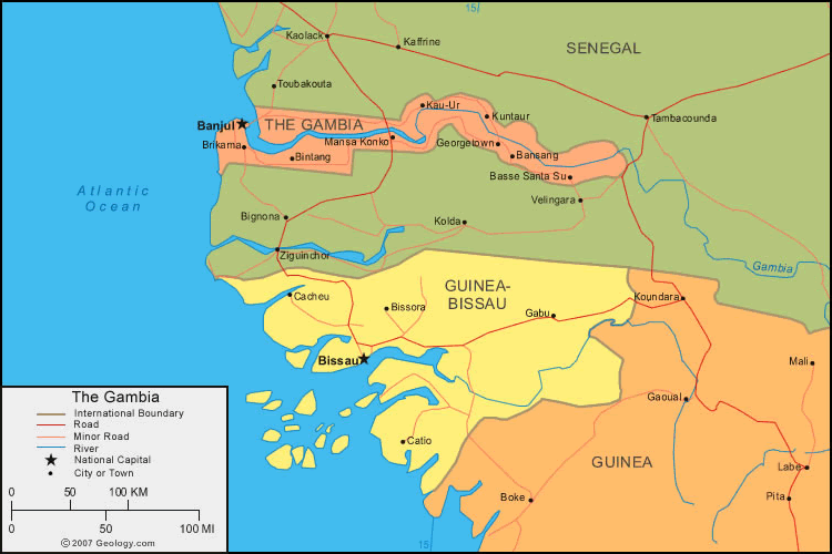 MAP OF GAMBIA