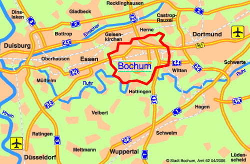 Bochum metropolitan map
