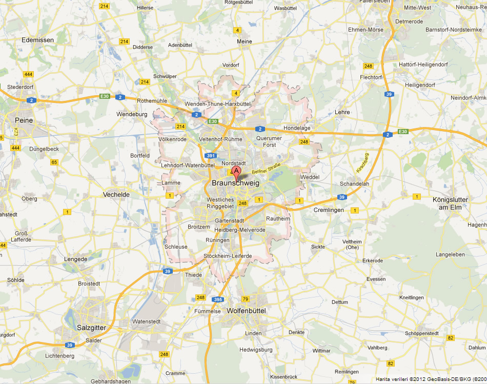 map of Braunschweig
