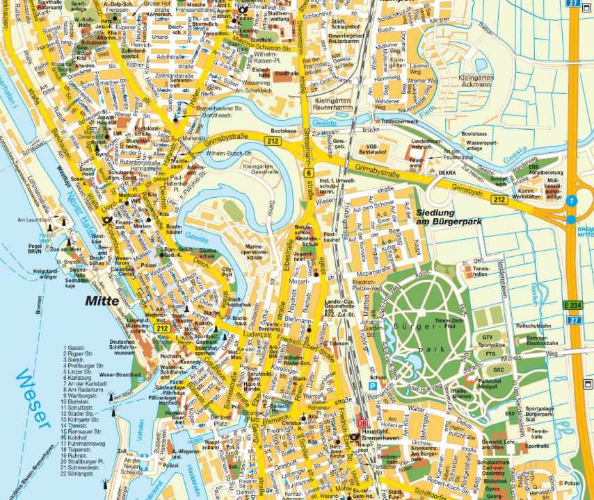 Bremerhaven city center map