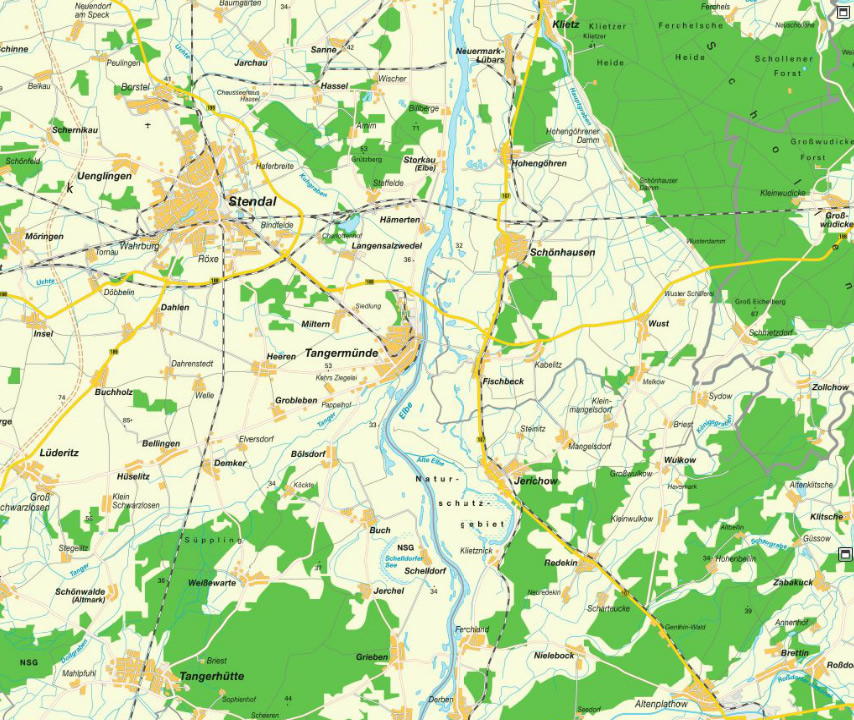 Dessau city center map