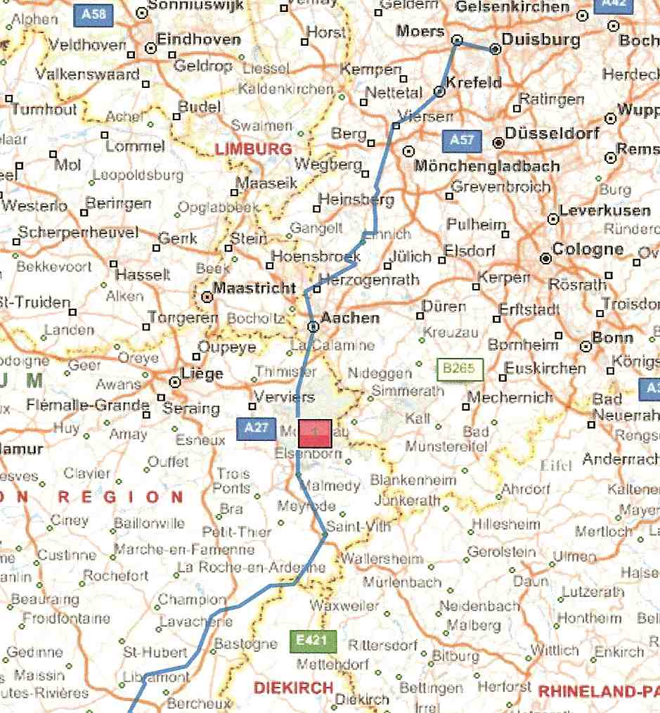 Duisburg regional map