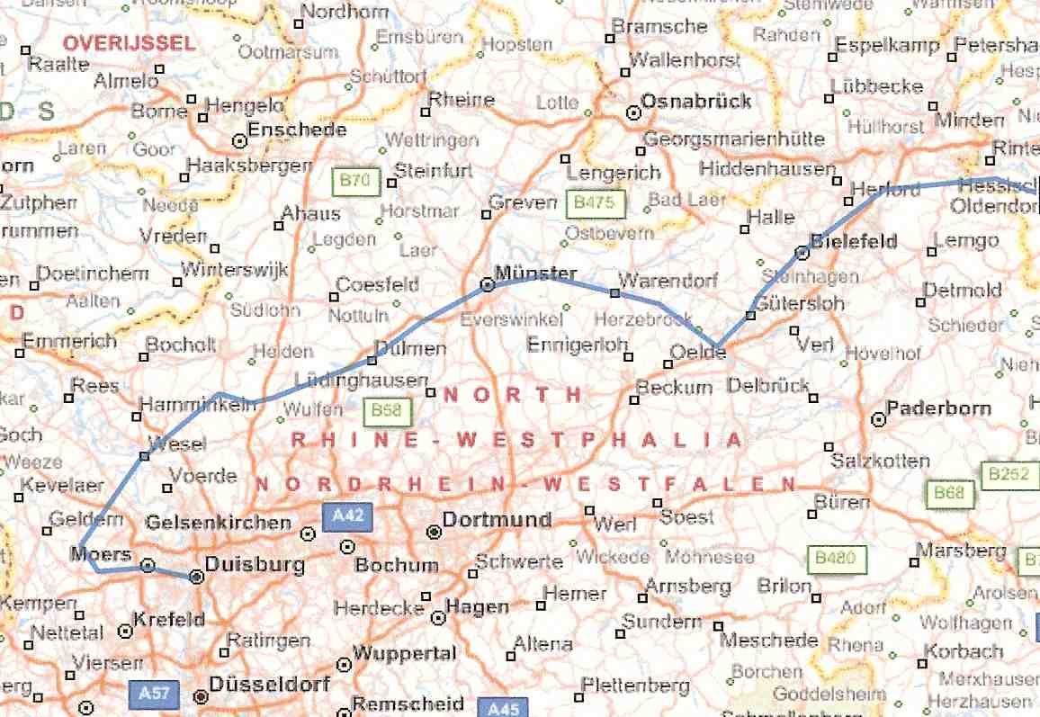 Duisburg area map