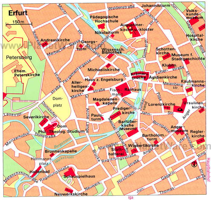 erfurt downtown map