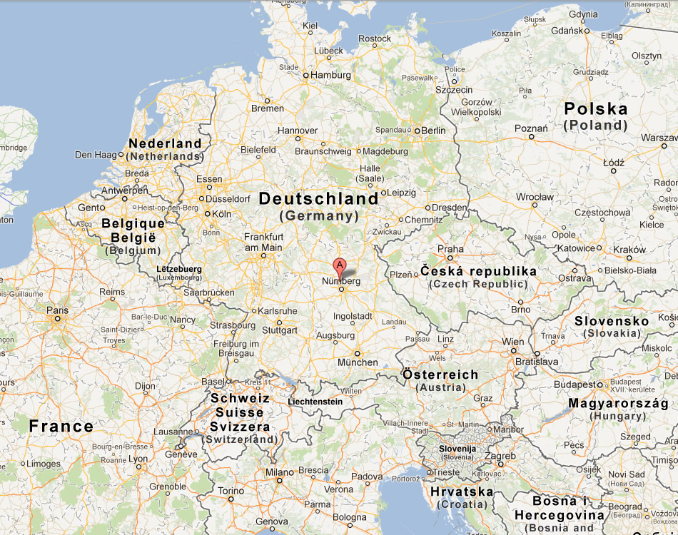 map of Erlangen germany