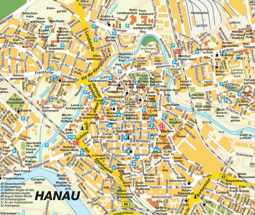 hanau city center map