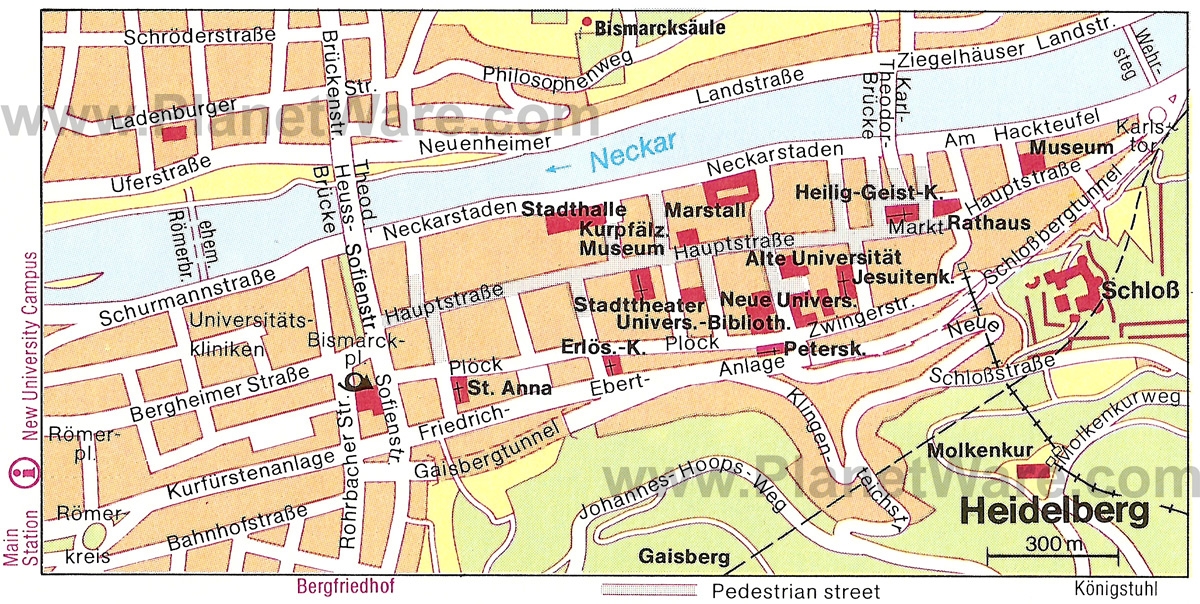 heidelberg downtown map