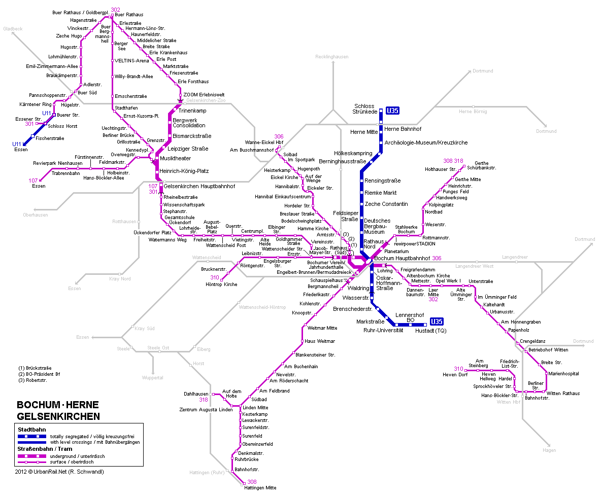 bochum Herne metro map