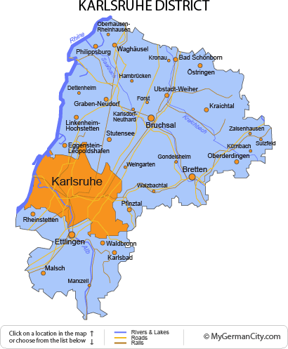 karlsruhe districts map