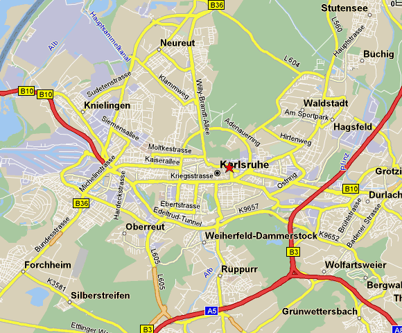 karlsruhe route map