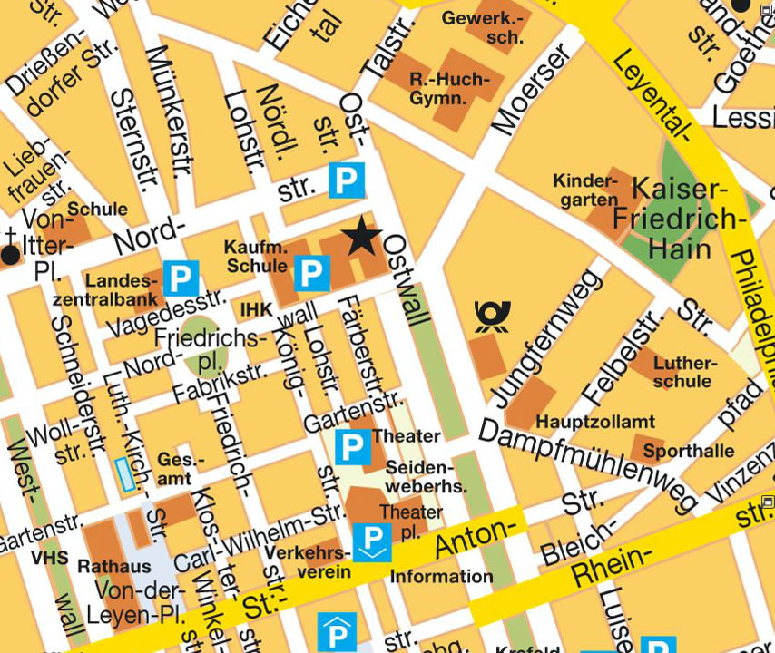 Krefeld downtown map