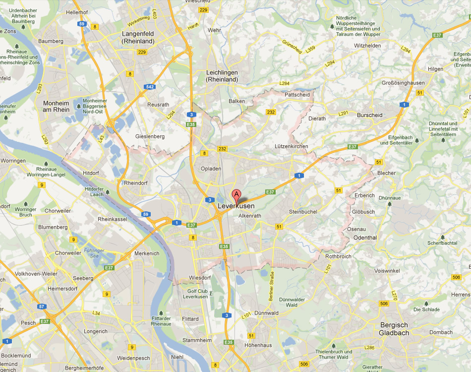 map of Leverkusen