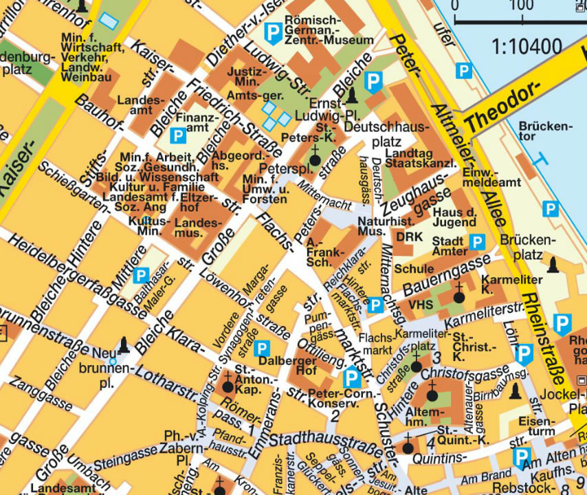 Mainz city center map