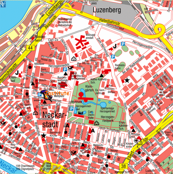Mannheim Tourist Map