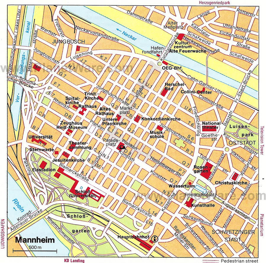 mannheim downtown map