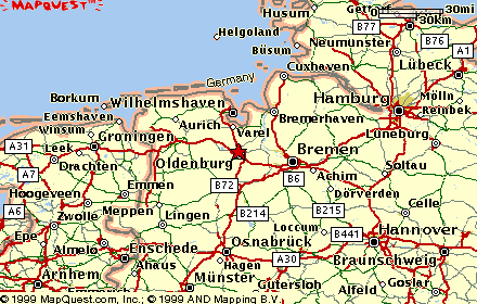 Oldenburg area map