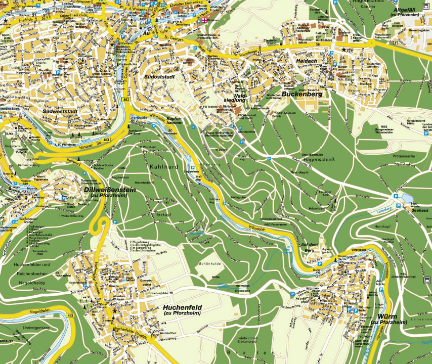 Pforzheim area map