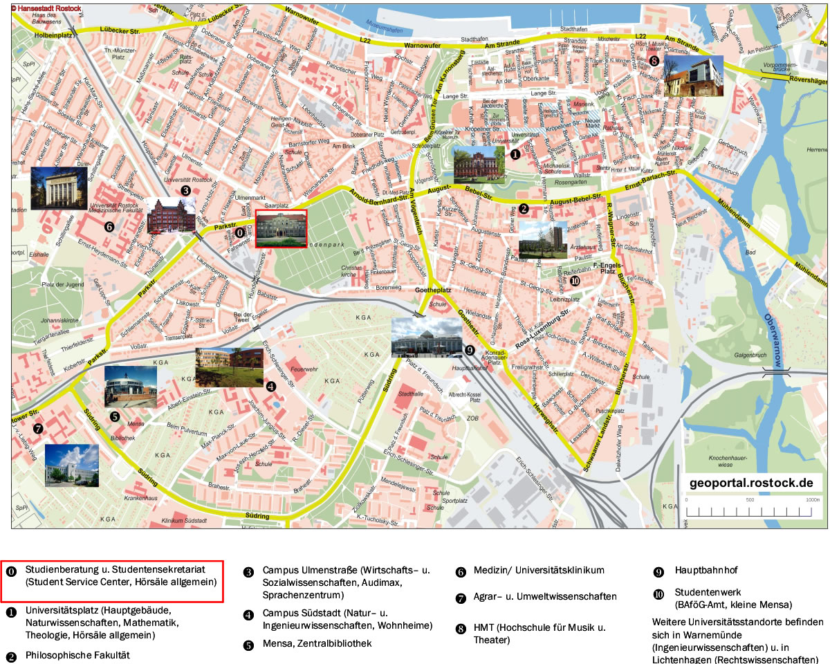 Rostock Tourist map