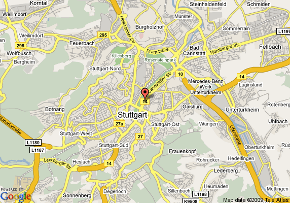 Stuttgart hotels map