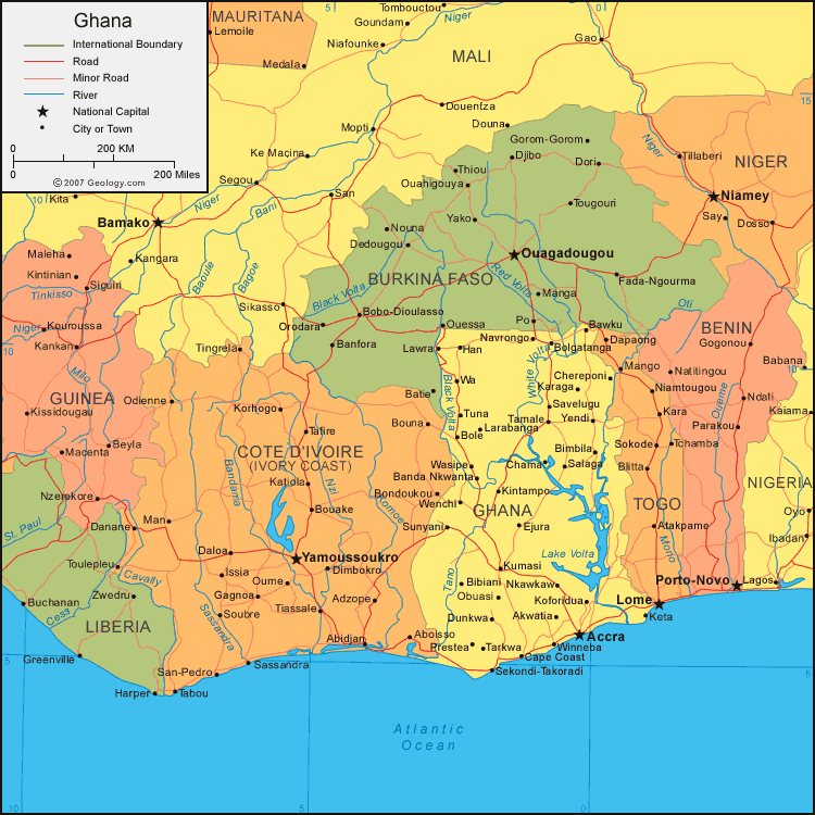 MAP OF GHANA