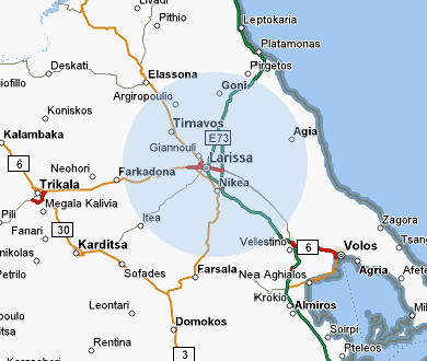 Larissa area map