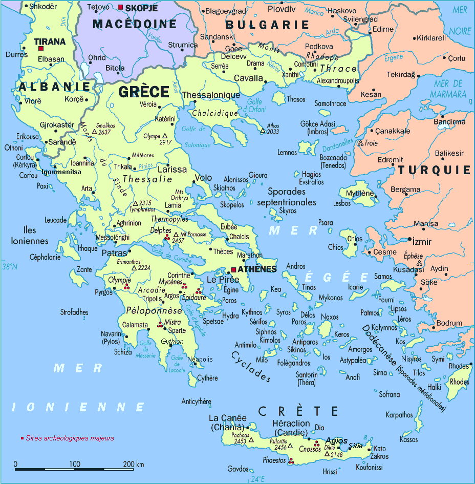 Political Map of Greece