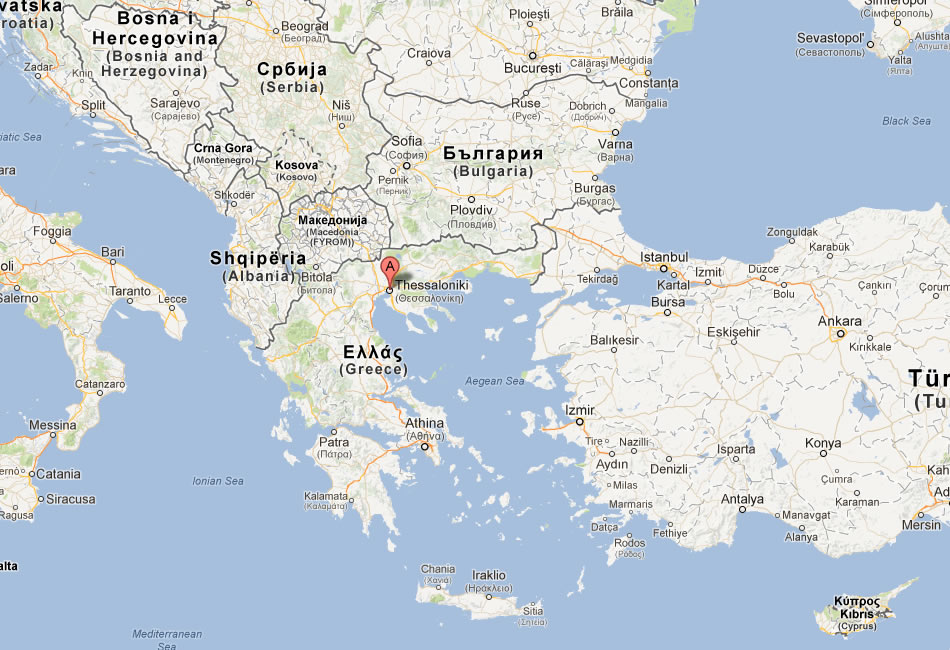 map of Thessaloniki greece