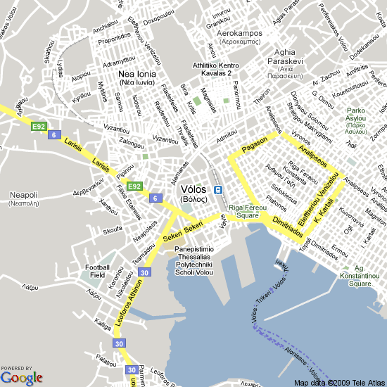 Volos center map