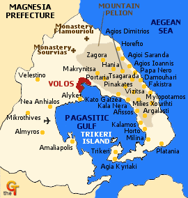 Volos province map