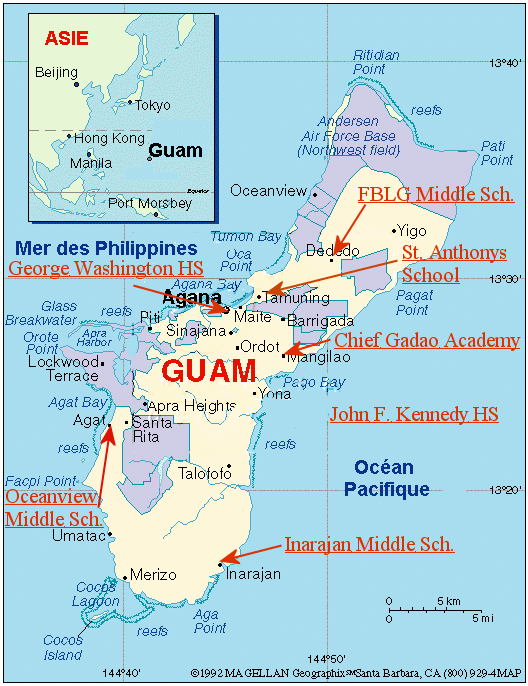 guam map pacific