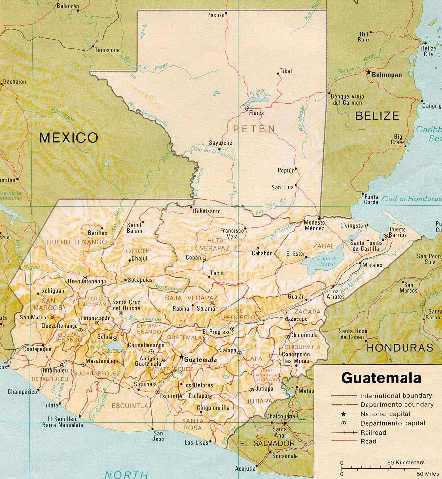 political map of guatemala