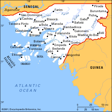 guinea bissau cities map