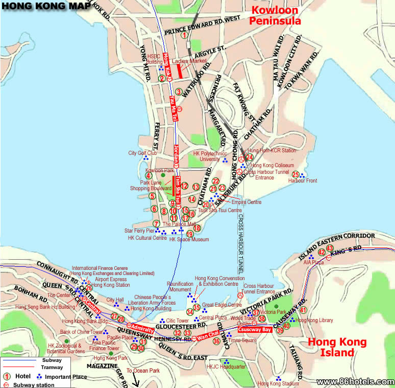 hongkong city center map