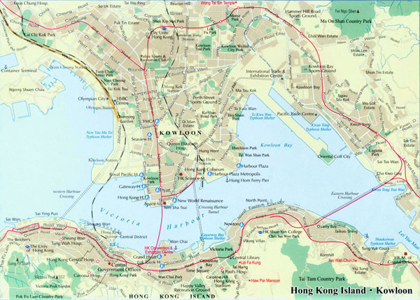 hong kong island kowloon map