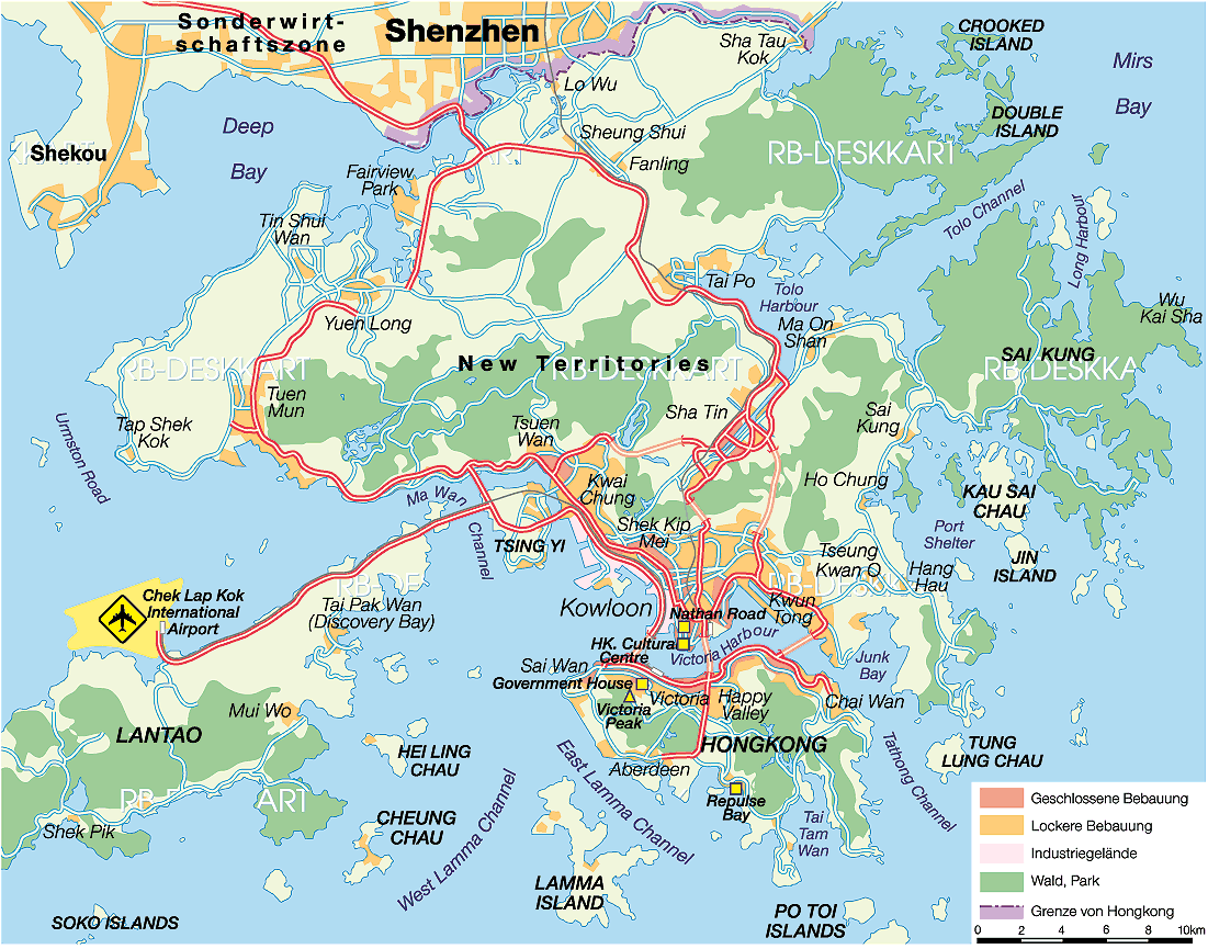 road map of hong kong