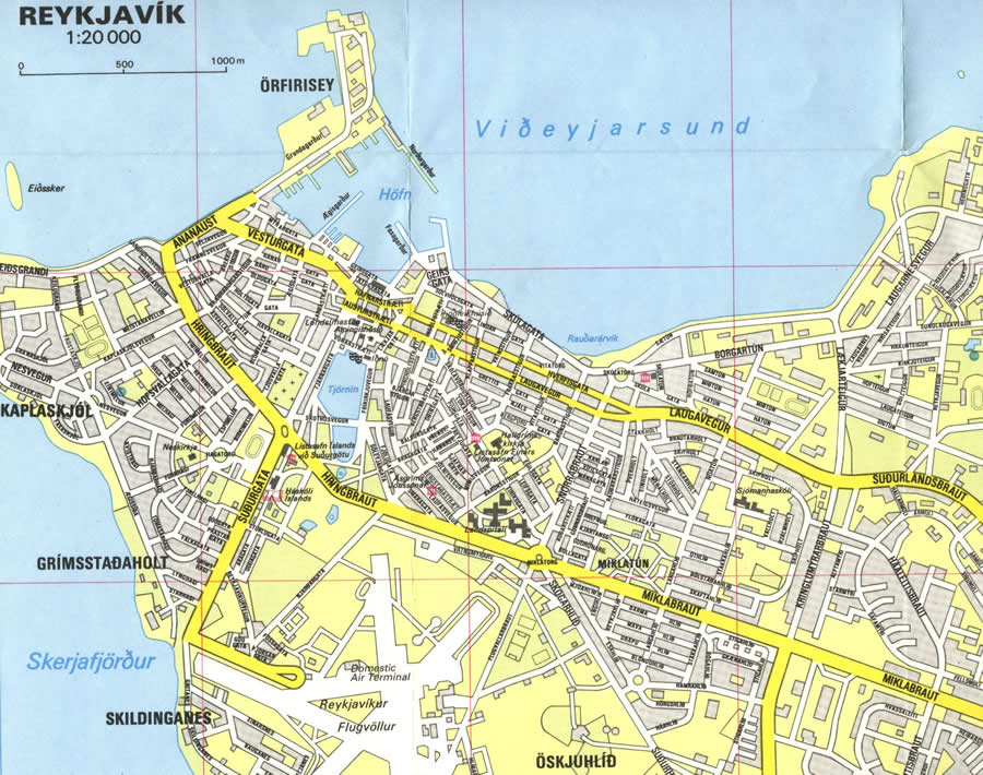 city center map of reykjavik