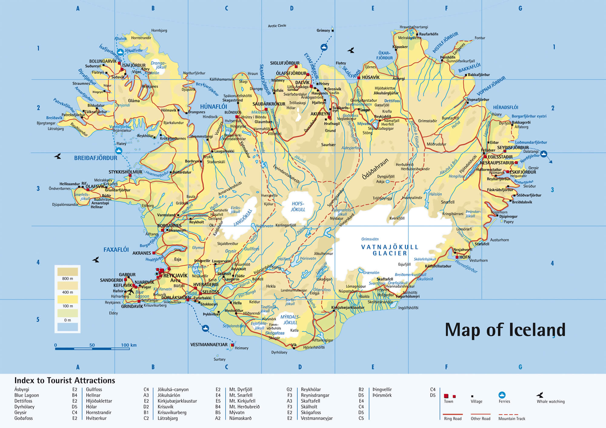 road map of iceland