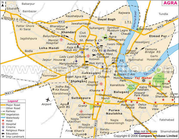 agra city map