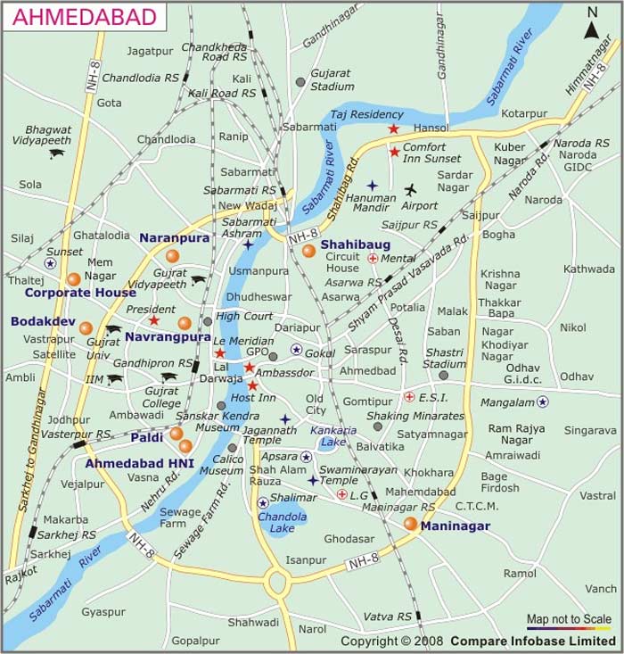 Satellite Area Ahmedabad Map Ahmadabad Map And Ahmadabad Satellite Image