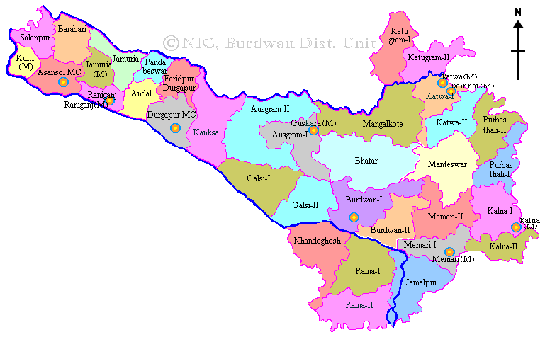 Asansol districts map
