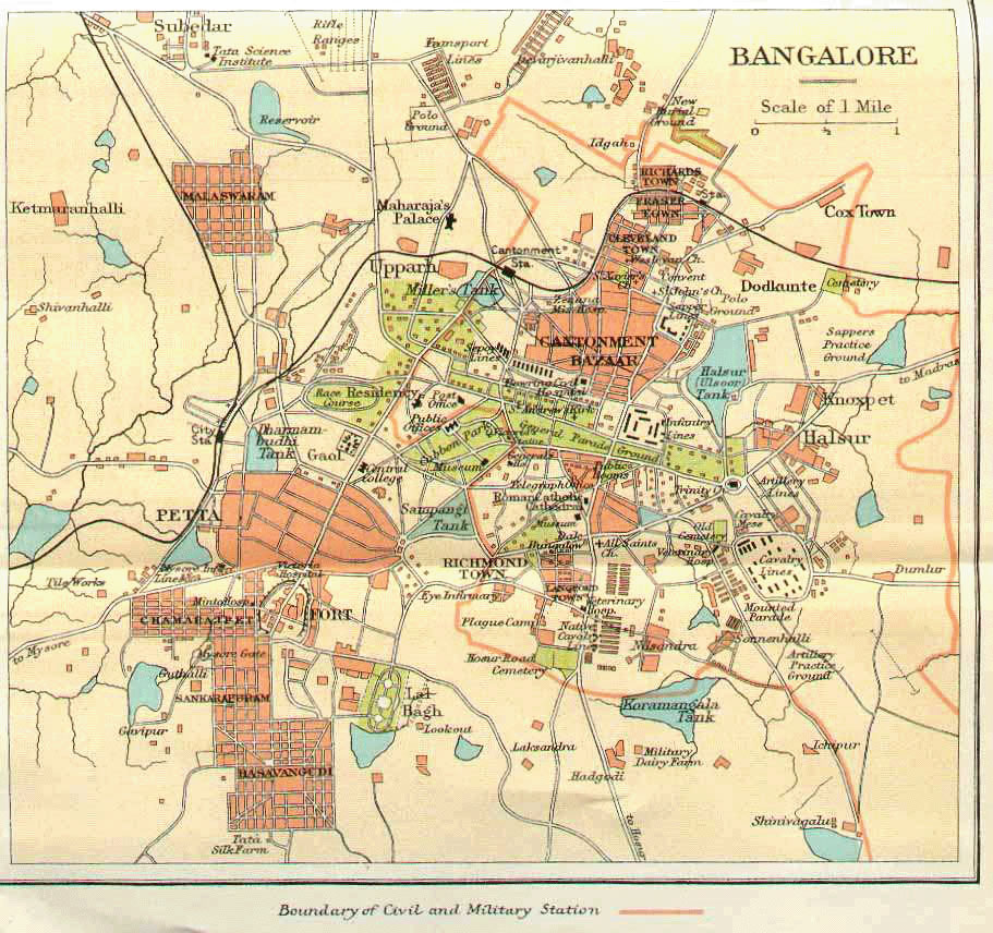 bangalore map 1924