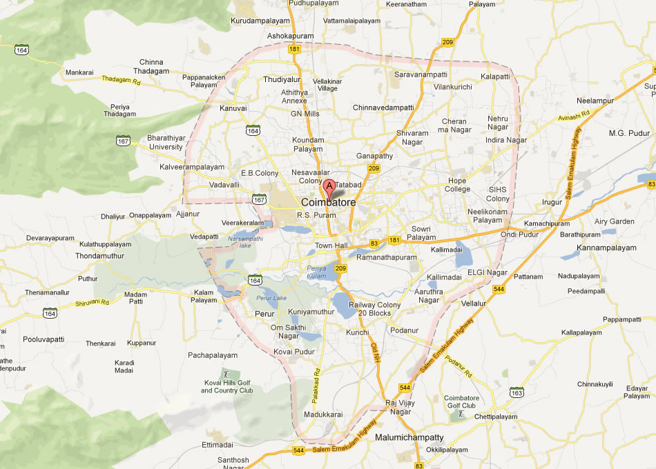 Coimbatore Map And Coimbatore Satellite Image