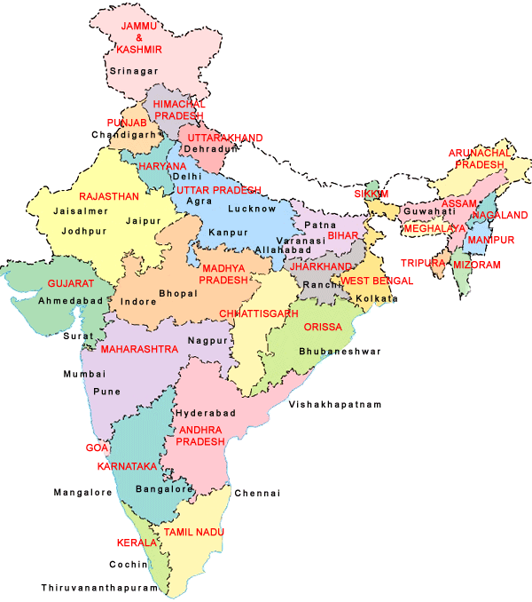 india provinces map