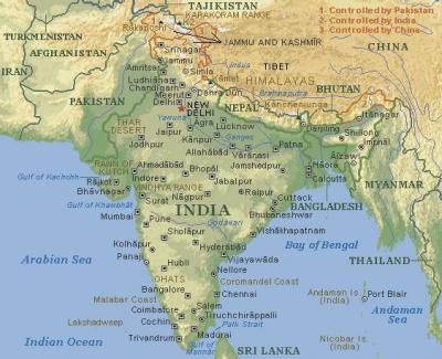 physical map of india