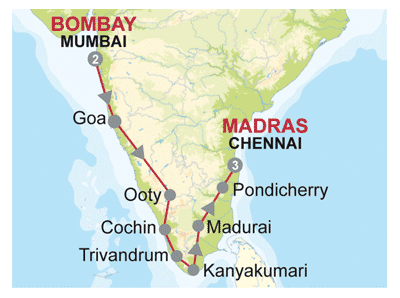 mumbai madras map