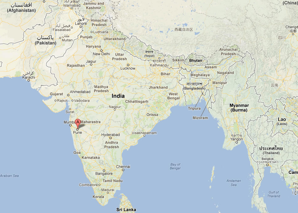 map of Poona india
