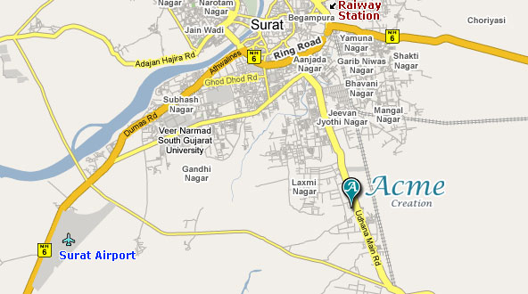 Surat Map and Surat Satellite Image