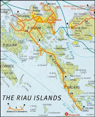 batam the riau islands map