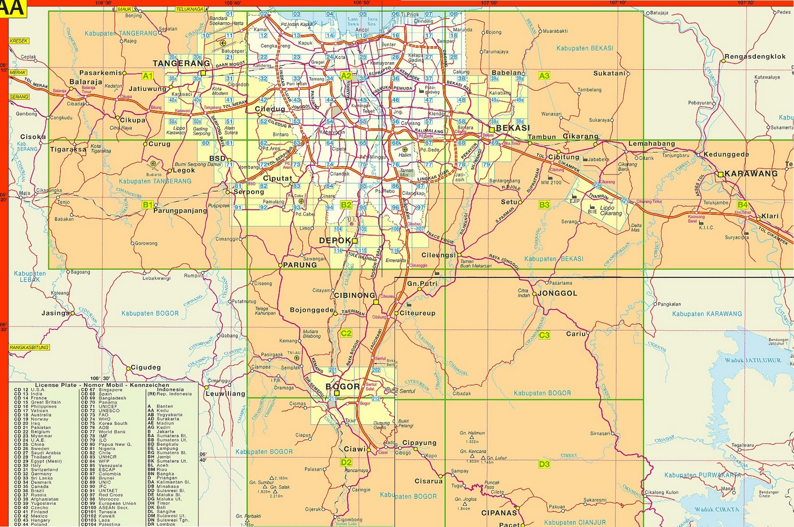 Bogor regions map
