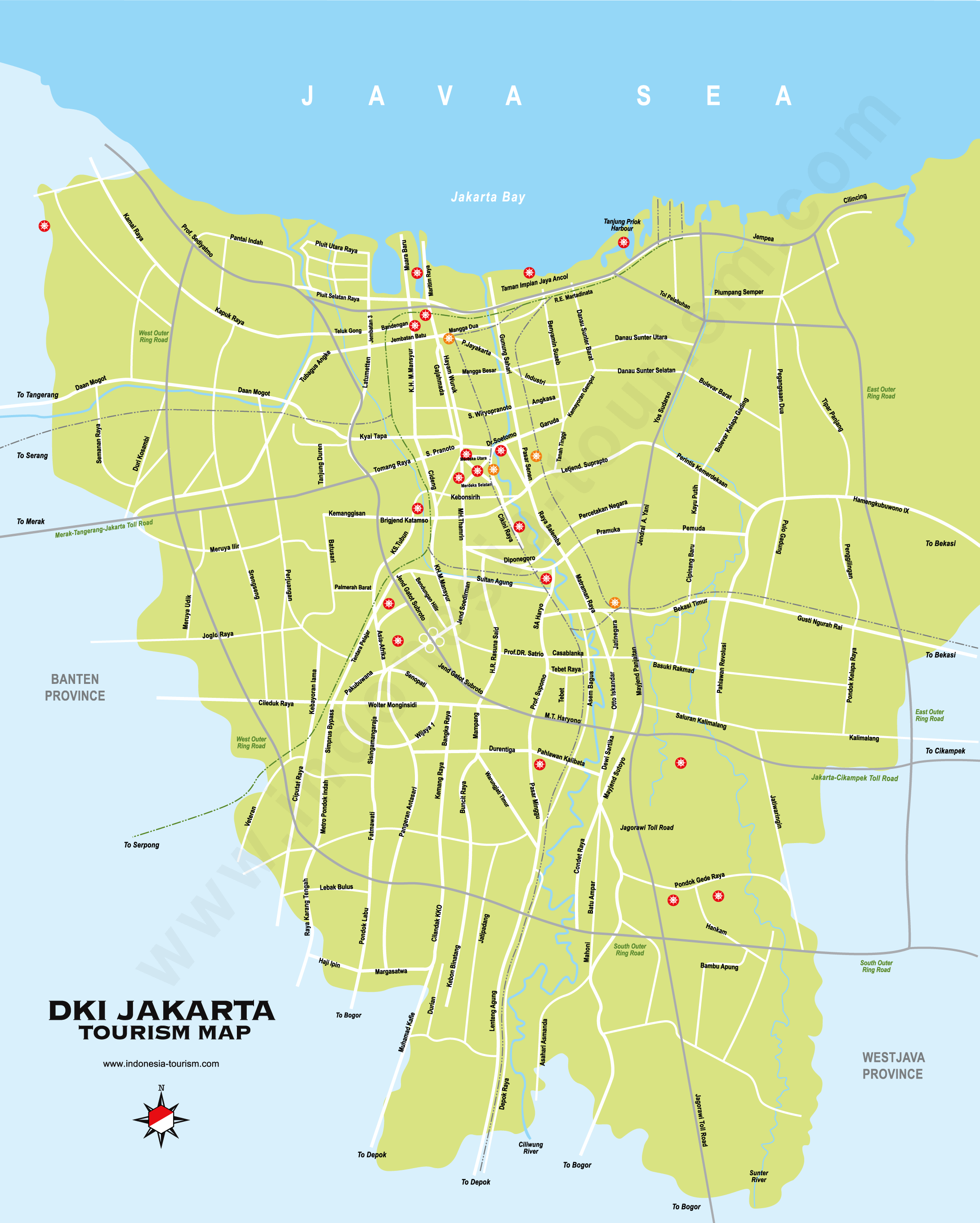 jakarta tourism map